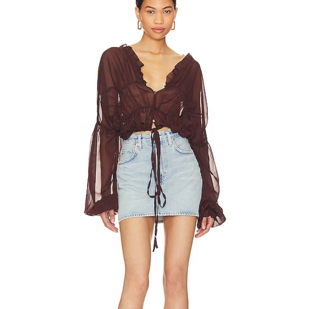 Brown sheer top